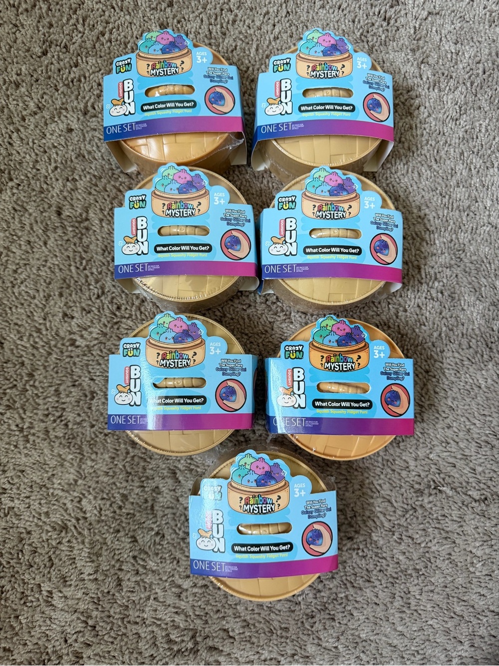 Rainbow Mystery Scented Bun Plush Blind Box (Lot of 7)
